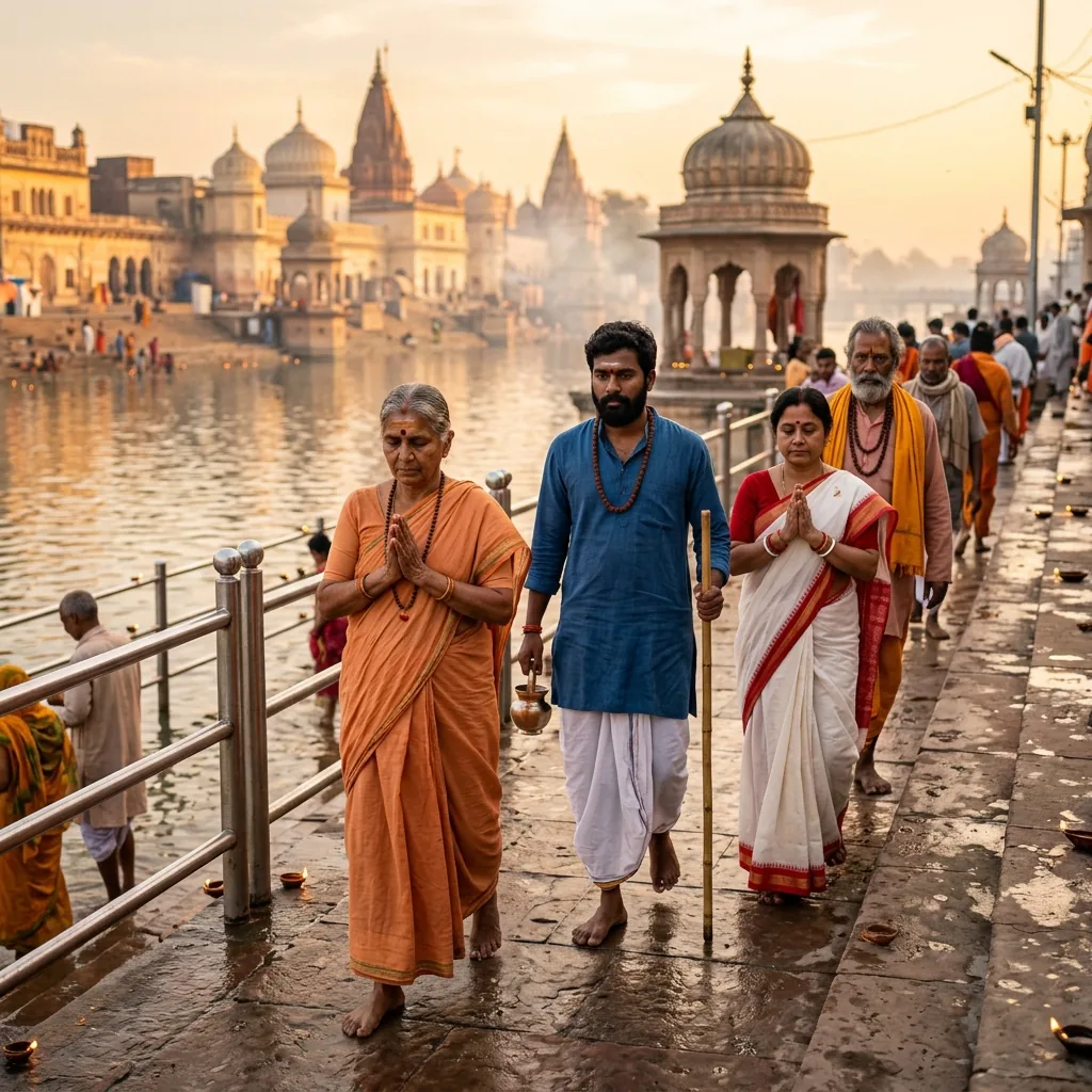 Pilgrims at Sarayu ghat, Ayodhya